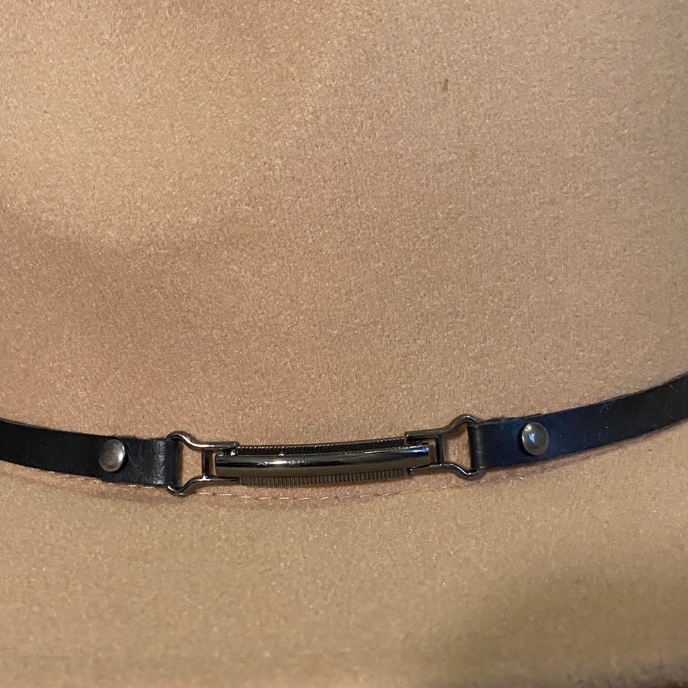 Tan Fedora Hat with Black Band - Picture 2 of 3